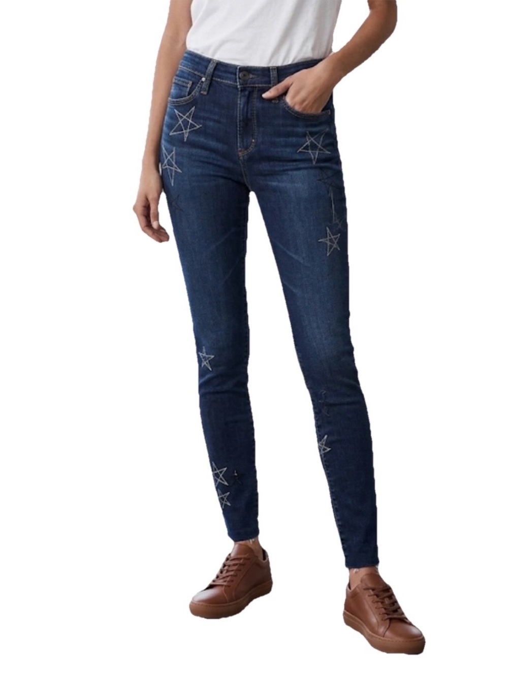 AG Adriano Goldschmied Dark Stars Skinny Cotton Denim Blue Jeans Women Size 27